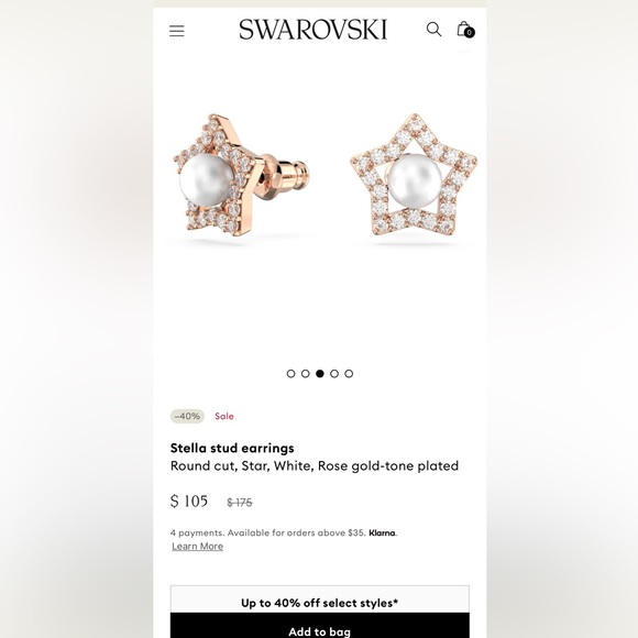 Stella Stud Earrings (rose gold and zirconium) - Picture 4 of 4